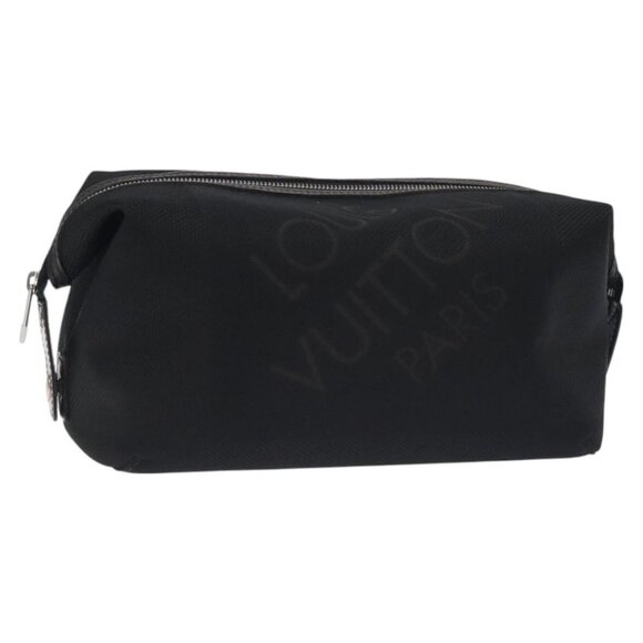 LOUIS VUITTON Damier Geant Trousse Albatross Bag Black Noir Auth - Picture 1 of 16